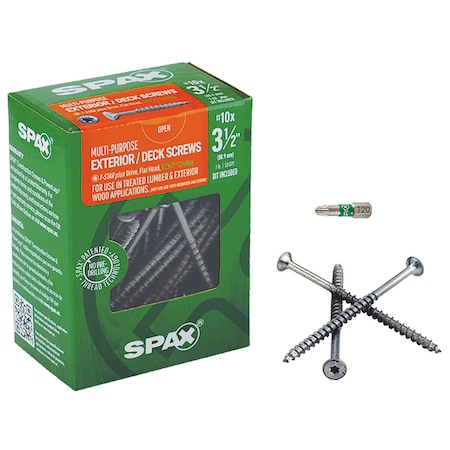 Spax Wood Screw, 3-1/2 in, Galvanized Flat Head 59 PK 4191670500904